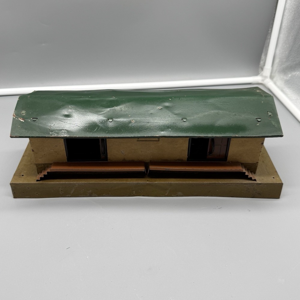 Vintage Tinplate Train Station Platform Building O Gauge Railroad Structure